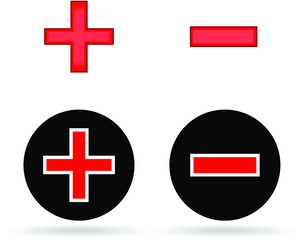 Fototapeta premium plus and minus icons