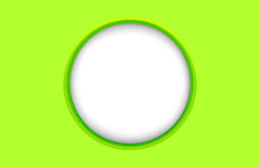 circle frame white on bright green for banner, banner frame ellipse shape for message, lemon green rectangle with circle frame for copy space text, oval modern green frame for background