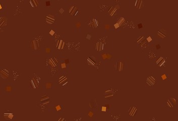 Light Orange vector template with crystals, circles, squares.