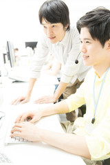 Fototapeta premium 会話する上司と部下