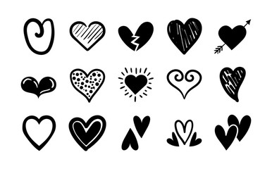 bundle of hearts love set icons