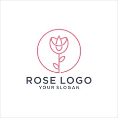 rose logo design with a line style