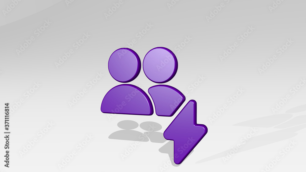 Poster multiple actions flash 3d icon casting shadow - 3d illustration for background and abstract