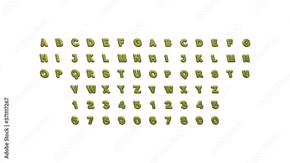 Poster written by individual letters on the wall by 3d rendering using a white background and casting shado