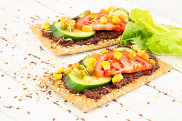 Sandwiches with olive paste