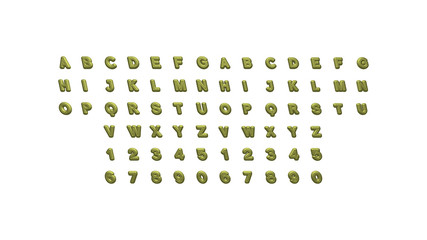 written by individual letters on the wall by 3D rendering using a white background and casting shadow from top light