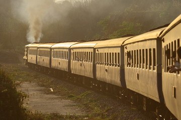 Fototapeta premium Thai train in the evening light.