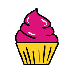 cup cake sweet pop art flat style