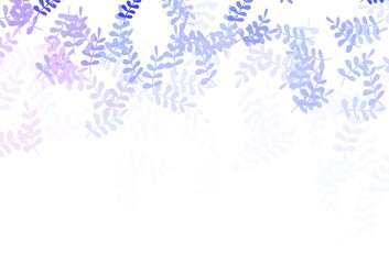 Light Pink, Blue vector elegant template with leaves.