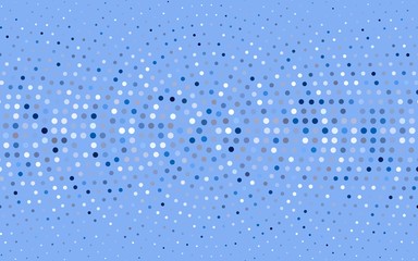 Light BLUE vector pattern of geometric circle shapes. Colorful mosaic banner. Geometric background with colored disks.