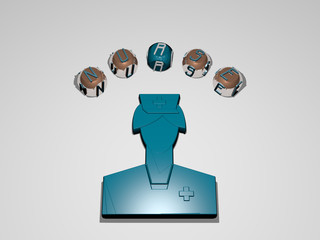 NURSE circular text of separate letters around the 3D icon - 3D illustration for doctor and care