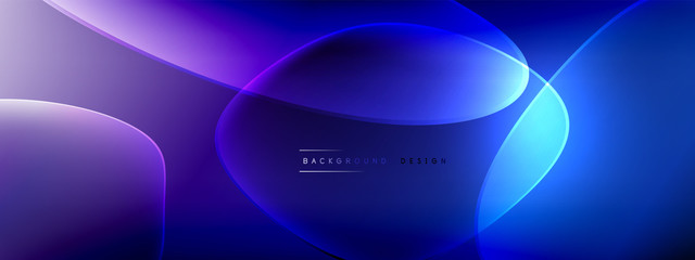 Vector abstract background - liquid bubble shapes on fluid gradient with shadows and light effects. Shiny design template for text