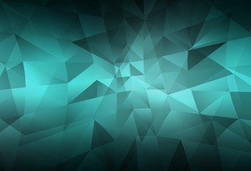 Obraz premium Dark Green vector abstract polygonal pattern.