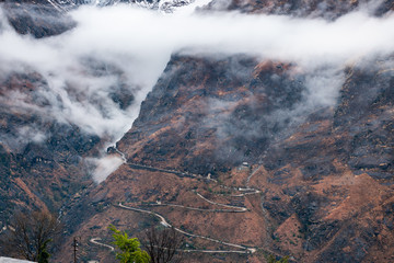Naklejka premium View From The Top Of Mountain, Auli, Uttarakhand, India