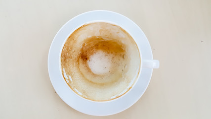 The cup of coffee has been drank. 