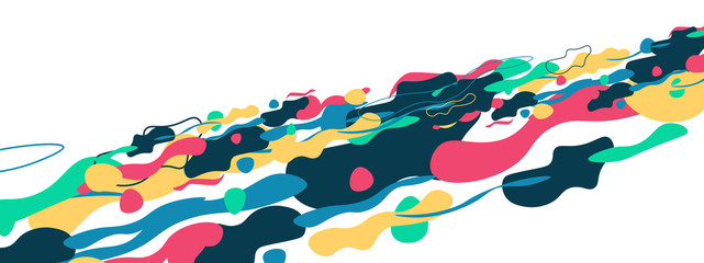 Fototapeta premium Trendy liquid style shapes abstract design, dynamic vector background for placards, brochures, posters, web landing pages, covers or banners