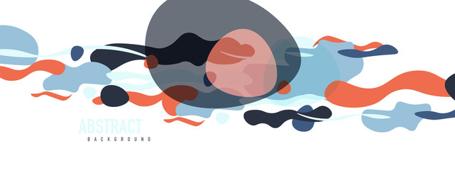 Trendy liquid style shapes abstract design, dynamic vector background for placards, brochures, posters, web landing pages, covers or banners