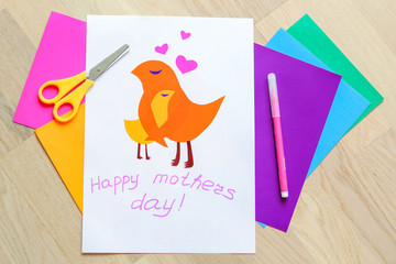 Step-by-step instructions for mother's day crafts. Necessary materials.