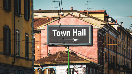 Street Sign to Town Hall