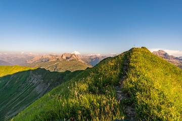 Sunset tour in the Kleinwalsertal Allgau Alps
