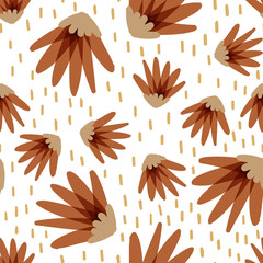 seamless floral pattern with hand drawn doodle flowers. Perfect for apparel,fabric, textile, nursery decoration,wrapping paper.