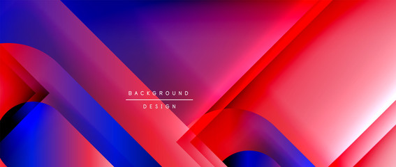 Vector geometric abstract background with lines and modern forms. Fluid gradient with abstract round shapes and shadow and light effects