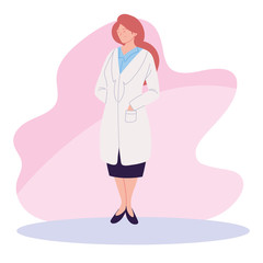 woman doctor with uniform vector design