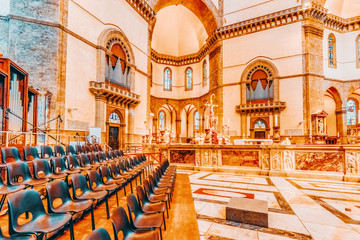 Naklejka premium FLORENCE, ITALY- MAY 14, 2017: Inside, interior of Santa Maria del Fiore(Cattedrale di Santa Maria del Fiore). Italy.