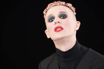 guy with female makeup