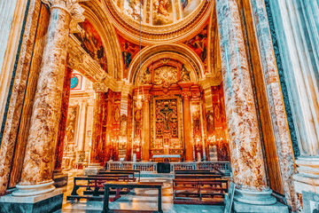 Obraz premium ROME, ITALY - MAY 09, 2017 : Inside the Church of St. Ignatius of Loyola at Campus Martius (Italian: Chiesa di Sant'Ignazio di Loyola in Campo Marzio. Italy.