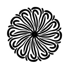 circular mandala floral silhouette style icon