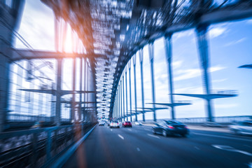 In the evening, the highway of Sydney city