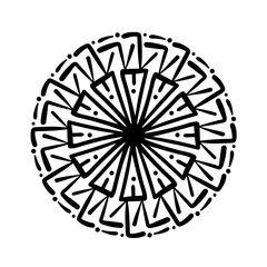 circular mandala floral silhouette style icon
