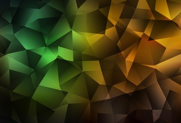 Obraz premium Dark Green, Yellow vector triangle mosaic texture.