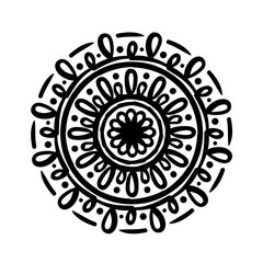 circular mandala floral silhouette style icon