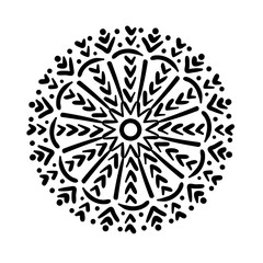 circular mandala floral silhouette style icon