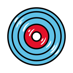 long play disk pop art flat style