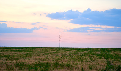 Fototapeta na wymiar view of the field landscape outside the city