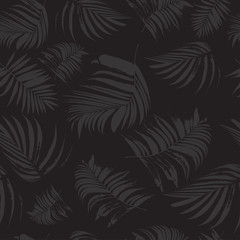 Vector black backgrouns with tropical leaves EPS 10