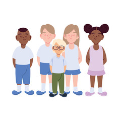 girls and boys cartoons vector design