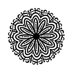 circular mandala floral silhouette style icon