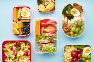 School lunchbox with healthy meal