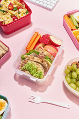 School lunchbox with healthy meal