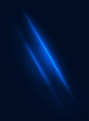 Neon beam light ray power effect vector blurred blue element, magic bright space trail lines on dark background, abstract energy motion shape, smooth fantasy shine glitter, mystery glow transparent