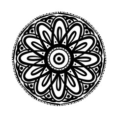 circular mandala floral silhouette style icon