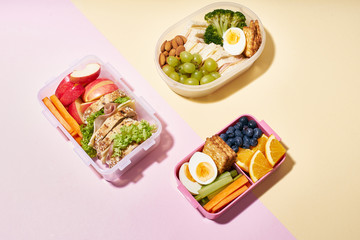 Fototapeta na wymiar Office lunchbox with healthy meal