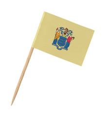 Small paper US-state flag on wooden stick - New Jersey