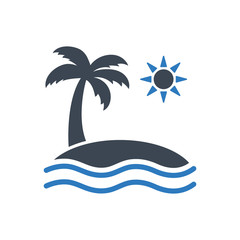Obraz premium Island icon ( vector illustration )