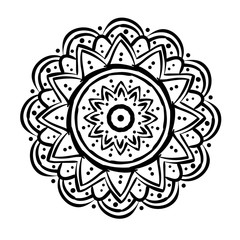 circular mandala floral silhouette style icon