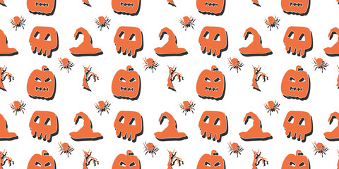Halloween festive seamless pattern background .Vector illustration Halloween seamless